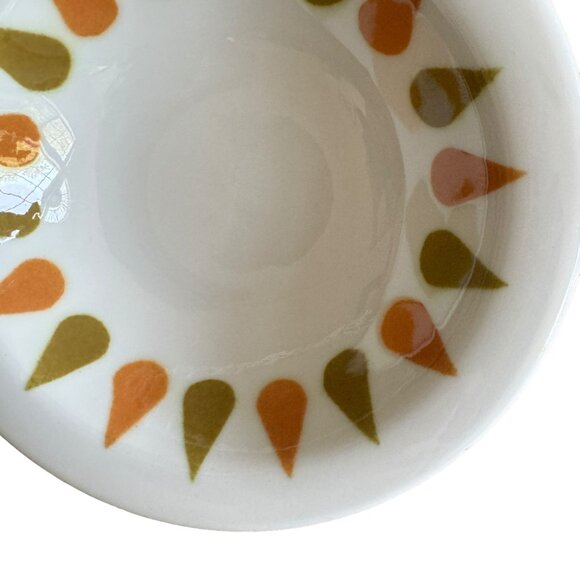 Shenango China Restaurantware Bowls Mid Mod Orange Green Teardrop Pattern 70s - Picture 10 of 16